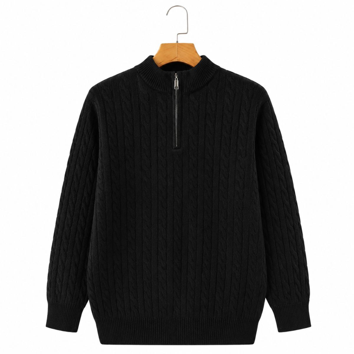 Kaszmirowy sweter Halton z krótkim zamkiem
