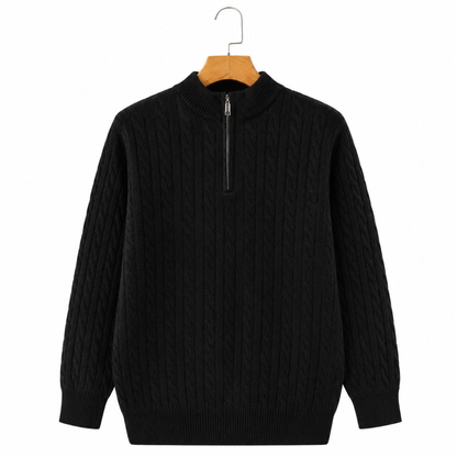 Kaszmirowy sweter Halton z krótkim zamkiem