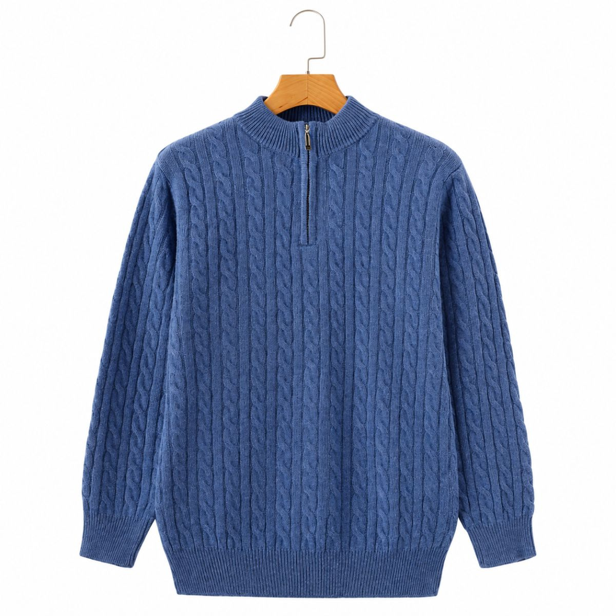 Kaszmirowy sweter Halton z krótkim zamkiem