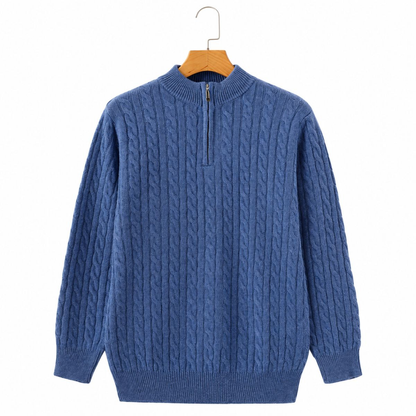 Kaszmirowy sweter Halton z krótkim zamkiem